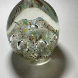Vintage art glass paperweight BEAUTIFUL PIECE Multicolor Egg Shape
